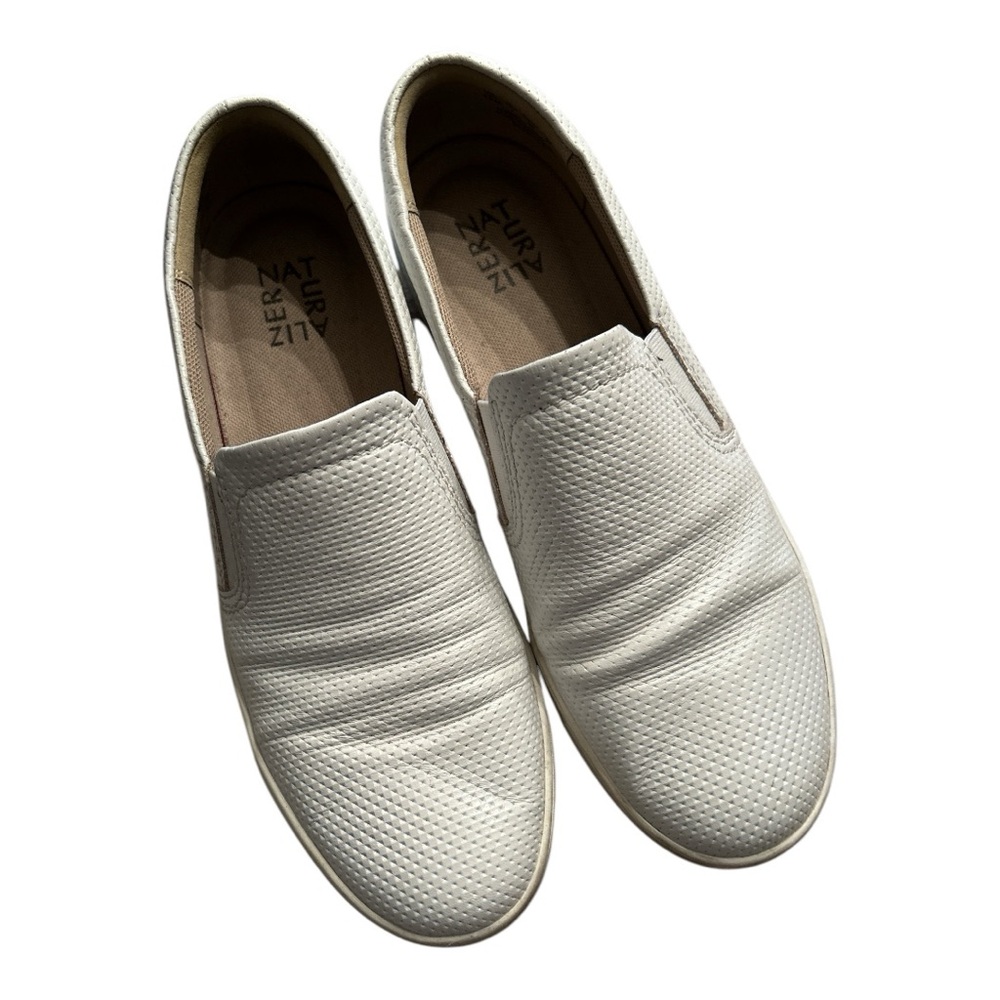 Naturalizer 10 White Leather Slip On Sneakers worn with Love!